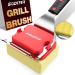 SODITER Grill Brush Bristle Free with Cleaner Scraper,Steam Grill Brush for Outdoor Grill,Replaceable Head Barbecue Grill Safe Cleaner Brush,Seamless-Fit Cast Iron/Stainless-Steel Grates(two brush heads).