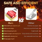 SODITER Grill Brush Bristle Free with Cleaner Scraper,Steam Grill Brush for Outdoor Grill,Replaceable Head Barbecue Grill Safe Cleaner Brush,Seamless-Fit Cast Iron/Stainless-Steel Grates(two brush heads). - Image 5