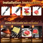 SODITER Grill Brush Bristle Free with Cleaner Scraper,Steam Grill Brush for Outdoor Grill,Replaceable Head Barbecue Grill Safe Cleaner Brush,Seamless-Fit Cast Iron/Stainless-Steel Grates(two brush heads). - Image 2